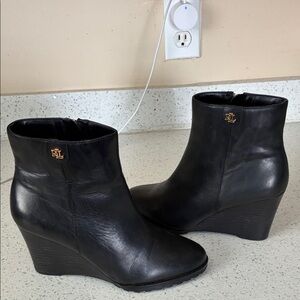 Polo by Ralph Lauren Black Wedge Boots